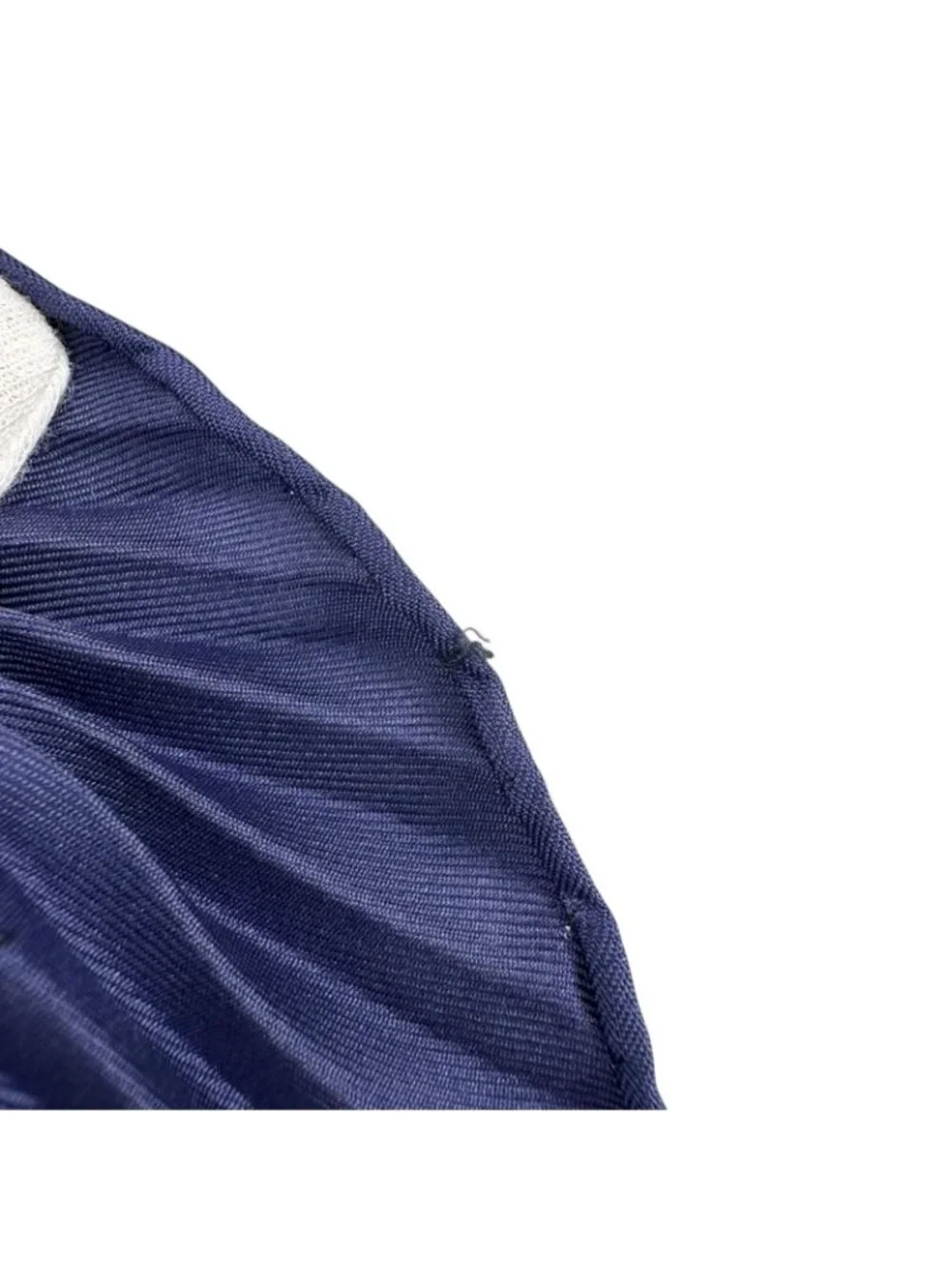 Hermes Pleats L'atlantide Silk Blue Scarf